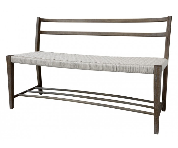 Přírodní dřevěná lavice s výpletem Limoges Bench - 120*47*77cm 