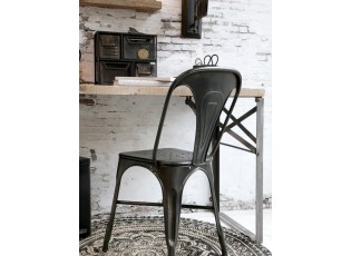 Černá antik kovová židle Factory Chair - 37*36*86cm