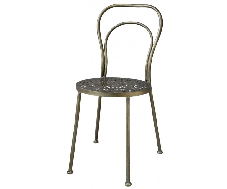 Bronzová antik kovová židle Funny Chair - 41*41*92cm