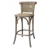 Přírodní dřevěná barová židle s ratanovým výpletem Old French chair - 43*51*103 cm Materiál : dřevo a ratanBarva : přírodní hnědá antik