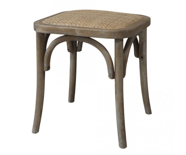Přírodní ratanová stolička Old French stool - 42*42*46 cm 