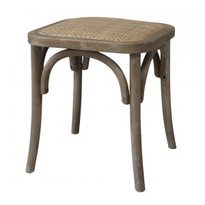 Přírodní ratanová stolička Old French stool - 42*42*46 cm 