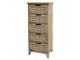 Hnědá antik dřevěná komoda se šuplíky a ratanovým výpletem French wicker - 45*35*102cm