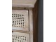 Hnědá antik dřevěná komoda se šuplíky a ratanovým výpletem French wicker - 45*35*102cm