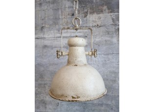 Béžové antik kovové závěsné světlo Factory Lamp - Ø32*43 cm