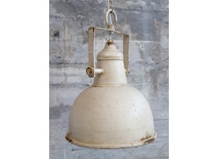 Béžové antik kovové závěsné světlo Factory Lamp - Ø24*36cm