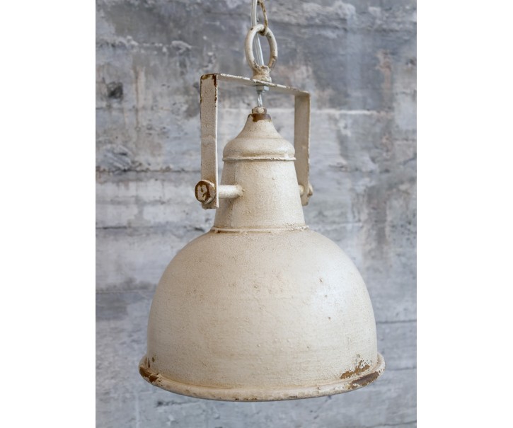 Béžové antik kovové závěsné světlo Factory Lamp - Ø24*36cm