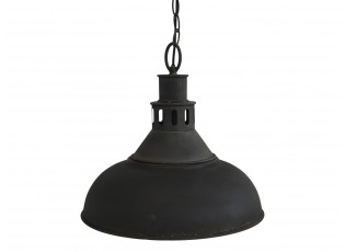 Černé antik kovové závěsné světlo Factory - Ø36*32cm