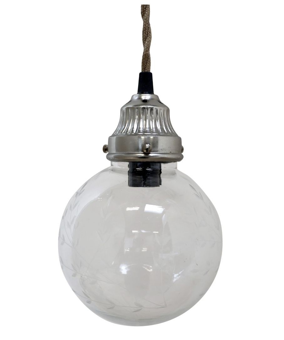 Závěsné ručně vyrobené světlo se skleněnou koulí Sione - Ø 14cm/ E14 / 40W