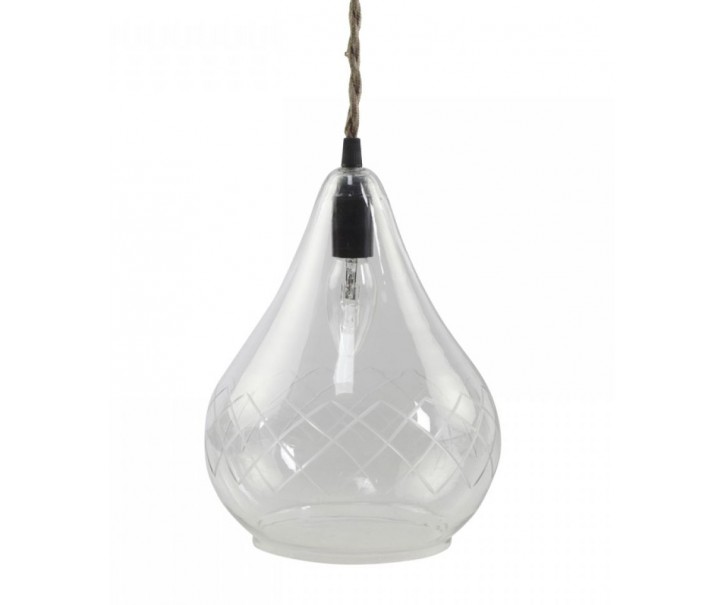 Závěsné ručně vyrobené světlo se skleněným stínidlem Sione - Ø 19*28cm/ E14 / 40W