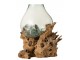 Váza z recyklovaného skla na dřevu Gamal - 83*78*78 cm