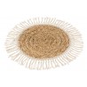 Přírodní pletené prostírání z mořské trávy s třásněmi - Ø 50*1.5 cm Barva: přírodní, béžováMateriál: mořská tráva, provázek