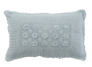 Pomněnkový bavlněný polštář s krajkou Lace blue - 50*10*30cm