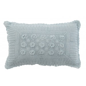 Pomněnkový bavlněný polštář s krajkou Lace blue - 50*10*30cm