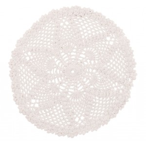 Bílé bavlněné kulaté prostírání krajka Lace white - Ø 32*0,5cm