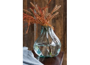 Světle tyrkysová váza Fusion s kovovým opletem  - 32,5*37,5 cm