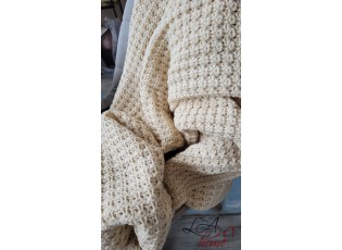 Béžový pletený pléd Blanie beige - 127*170cm