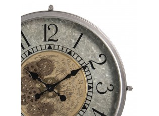 Velké kovové nástěnné hodiny s ozubenými kolečky – Ø 51*8 cm / 1*AA