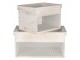 Dřevěný úložný box s bílou patinou ( 2 ks ) - 18*18*12 / 15*15*11 cm