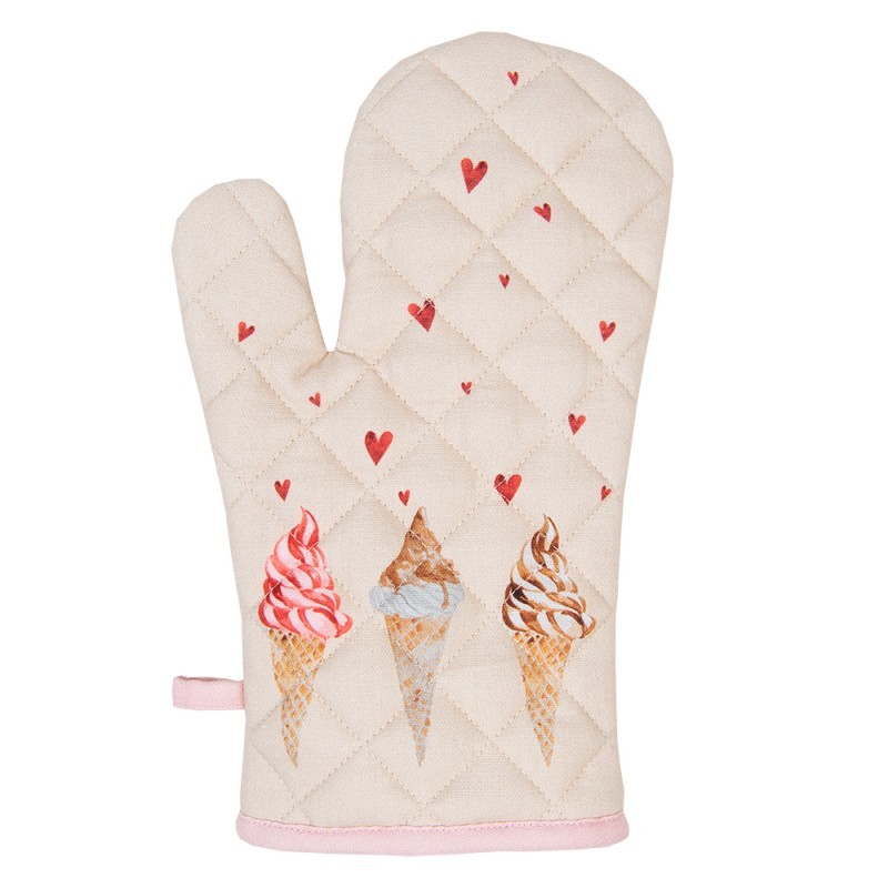 Béžová bavlněná chňapka se zmrzlinou Frosty And Sweet - 18*30 cm