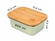 Zelený nerezový svačinový box s bambusovým víčkem - 800ml/ 17*12,5*6,5cm