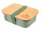 Zelený nerezový svačinový box s bambusovým víčkem - 1200ml/ 20*15*6,5cm0*15*6,5cm