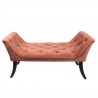 Růžová sametová pohovka / lavice s opěrkami Lounge Sofa - 117*45*63 cm Barva: růžováMateriál: dřevo/ TextilHmotnost: 11 kg