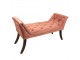 Růžová sametová pohovka / lavice s opěrkami Lounge Sofa - 117*45*63 cm