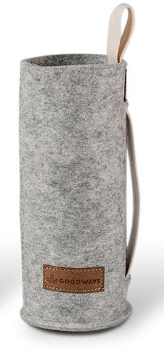 Šedý filcový obal na skleněnou láhev - Ø 7*21cm / 450ml a 650ml 