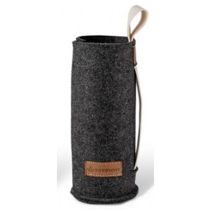 Tmavě šedý filcový obal na skleněnou láhev - Ø 7*21cm / 450ml a 650ml 