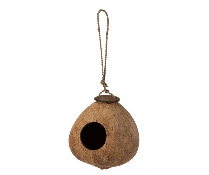 Závěsná ptačí budka kokosový ořech - 14*14*27 cm