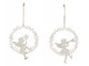 Set 2ks bílý antik závěsný anděl s hvězdou a trumpetou - 13*0,1*16cm