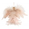 Závěsná ozdoba andílek z růžových peříček - 17*8*12 cm Barva: světle růžováMateriál: peří, poly, glitry