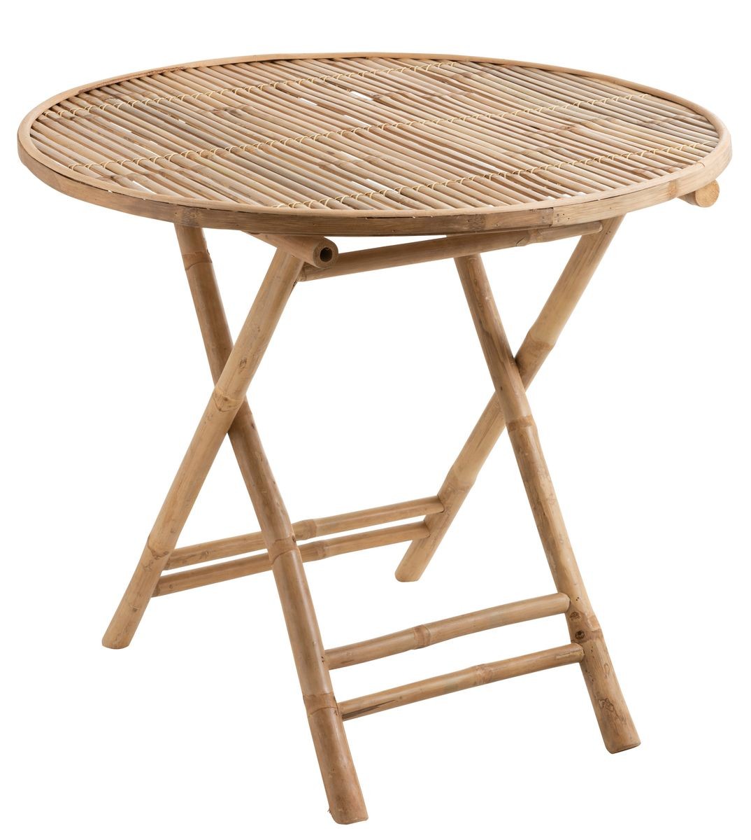 Přírodní bambusový kulatý skládací stůl Bamboo Pliable - Ø 90*76cm