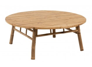 Přírodní bambusový kulatý konferenční stůl Bamboo Pliable - Ø 120*46cm