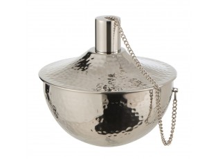 Nerezová olejová stolní lampa jemně tepaná - Ø15*14cm