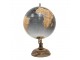 Černo-hnědý dekorativní glóbus na dřevěném podstavci Globe- 22*22*37 cm