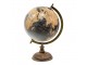 Černo-hnědý dekorativní glóbus na dřevěném podstavci Globe- 22*22*37 cm