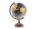 Černo-hnědý dekorativní glóbus na dřevěném podstavci Globe- 22*22*37 cm