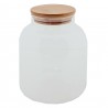 Skleněná skladovací nádoba s bambusovým víčkem - Ø 12*15 cm / 1.2 l Barva: Transparentní, hnědáMateriál: sklo, bambusHmotnost: 0,353 kg