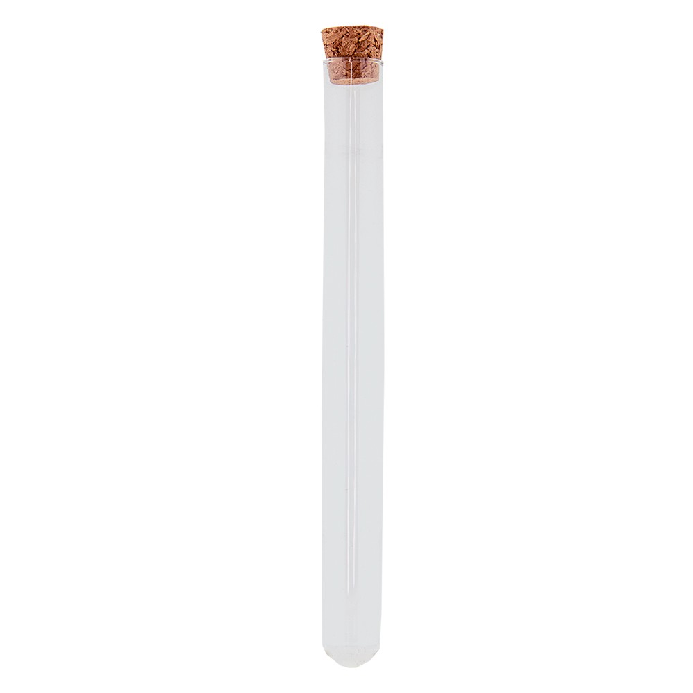 Skleněná dóza/ zkumavka s korkovým víčkem - Ø 1*15 cm / 15 ml