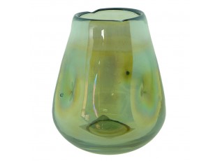 Zelená ručně foukaná skleněná váza - Ø 10*12 cm