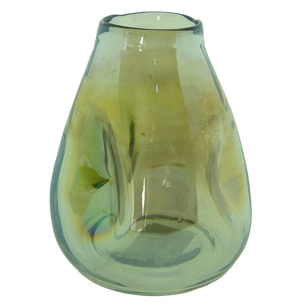 Zelená ručně foukaná skleněná váza - Ø 13*16 cm 6GL4092GR
