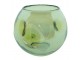 Zelená ručně foukaná skleněná váza/ svícen - Ø 12*12 cm