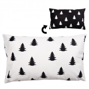 Bílý povlak na polštář se stromky Black&White X-Mas - 30*50 cm