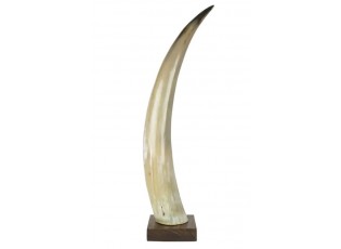 Dekorativní roh Bizon na dřevěném podstavci - 55cm