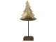 Dekorace zlatý antik kovový stromek na dřevěném podstavci - 10*8*28cm