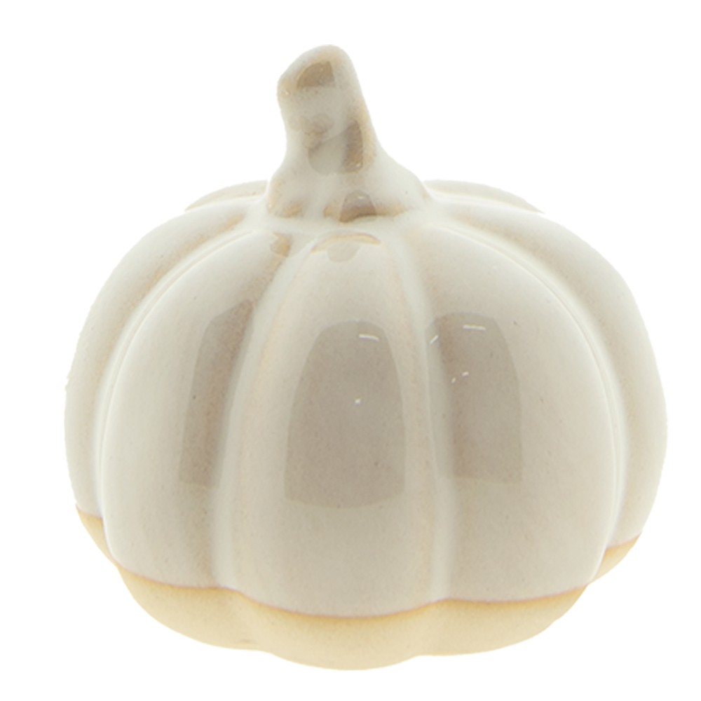 Béžová porcelánová dekorace dýně Chrie - Ø 14*11 cm