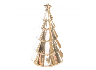 Zlatý porcelánový dekorační vánoční stromek - Ø12*20 cm