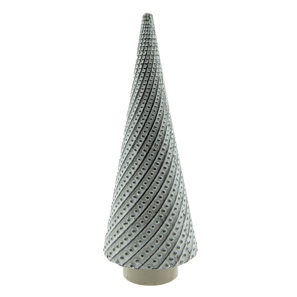 Šedá porcelánová dekorace vánoční stromeček S - Ø 8*22 cm